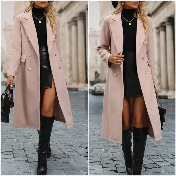 Classic Button Double Breasted Jacket Coat - Picture 3 of 3